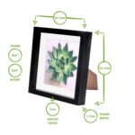 2x 3D Box Photo Frames Picture Display 8 x 8 with 6 x 6 Mount Dark Wood/White - Image 4