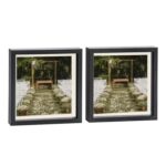 2x 3D Box Photo Frames Picture Display 10 x 10 with 8 x 8 Mount Black/Ivory