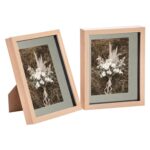 2x 3D Box Photo Frames Display 8 x 10 with 5 x 7 Mount Light Wood/Grey