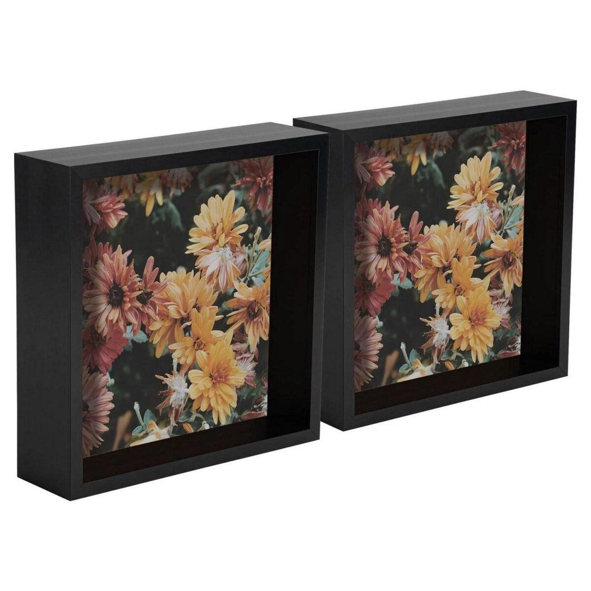 2x 3D Deep Box Photo Frames Standing Hanging Craft Picture Frames 8 x 8  Black - Image 1