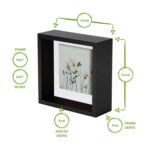 2x 3D Deep Box Photo Frames Display 6 x 6 with 4 x 4 Mount Black/White - Image 4