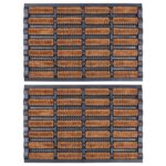 2x 60cm x 40cm Heavy Duty Rubber Coir Scraper Door Mat Non-Slip Outdoor