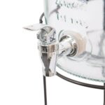 2x 8.7L Glass Drinks Dispensers with Tap and Black Bucket Stand Cold Water Jug - Image 4