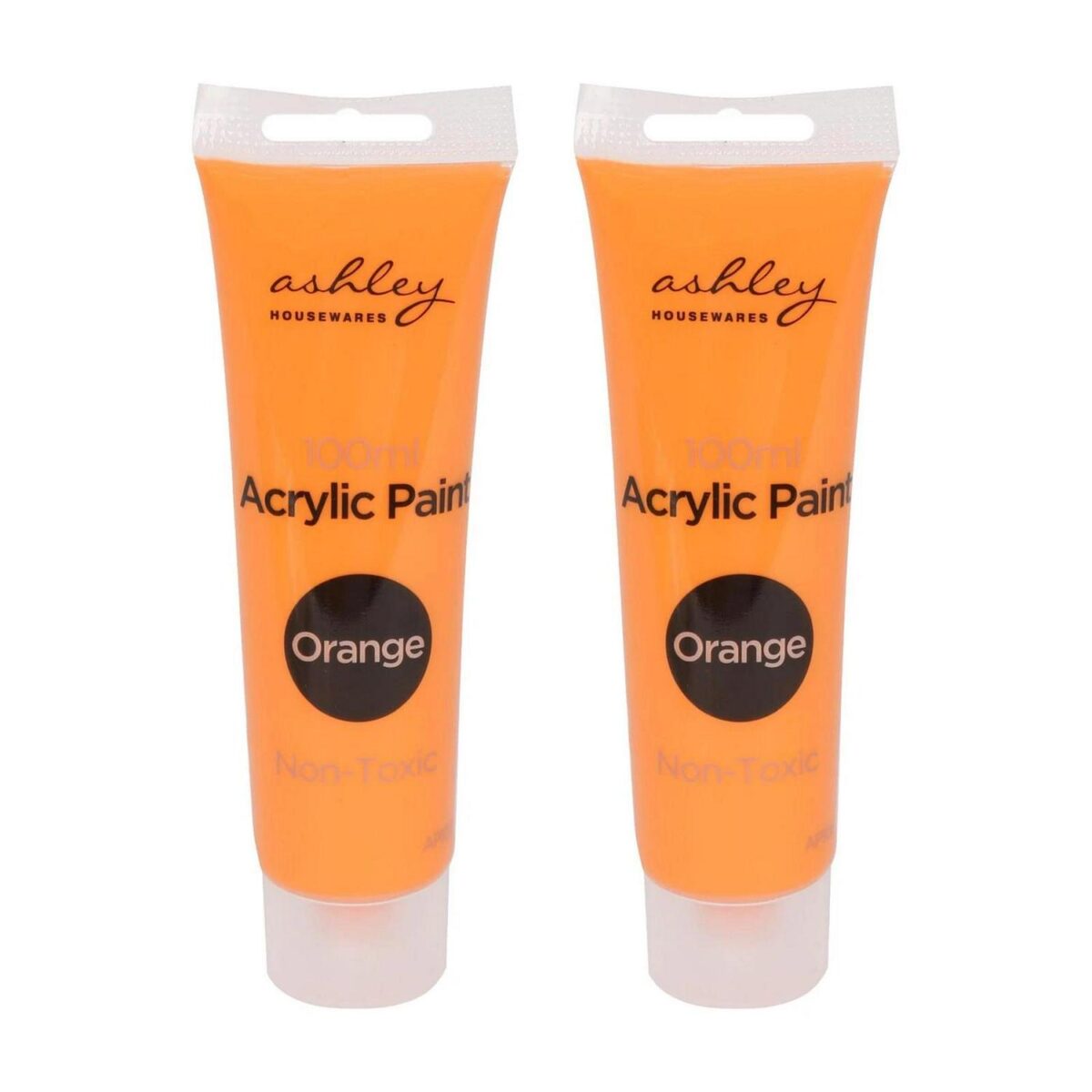 2x Acrylic Paints 100ml Orange Premium Artists Canvas Wood Ceramic Tube Paints - Image 1