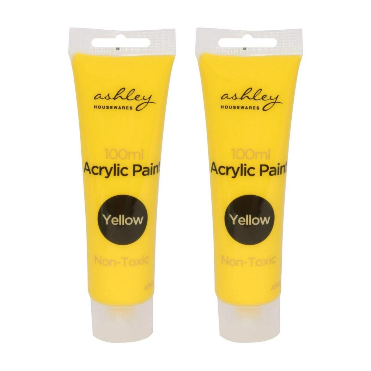 2x Acrylic Paints 100ml Yellow Premium Artists Canvas Wood Ceramic Tube Paints - Image 1