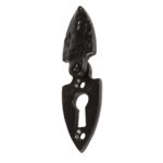 2x Arrowhead Escutcheon Plate with Cover Cast Iron Antique W30mm x H55mm Black - Image 4