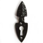 2x Arrowhead Escutcheon Plate with Cover Cast Iron Antique W30mm x H55mm Black - Image 3