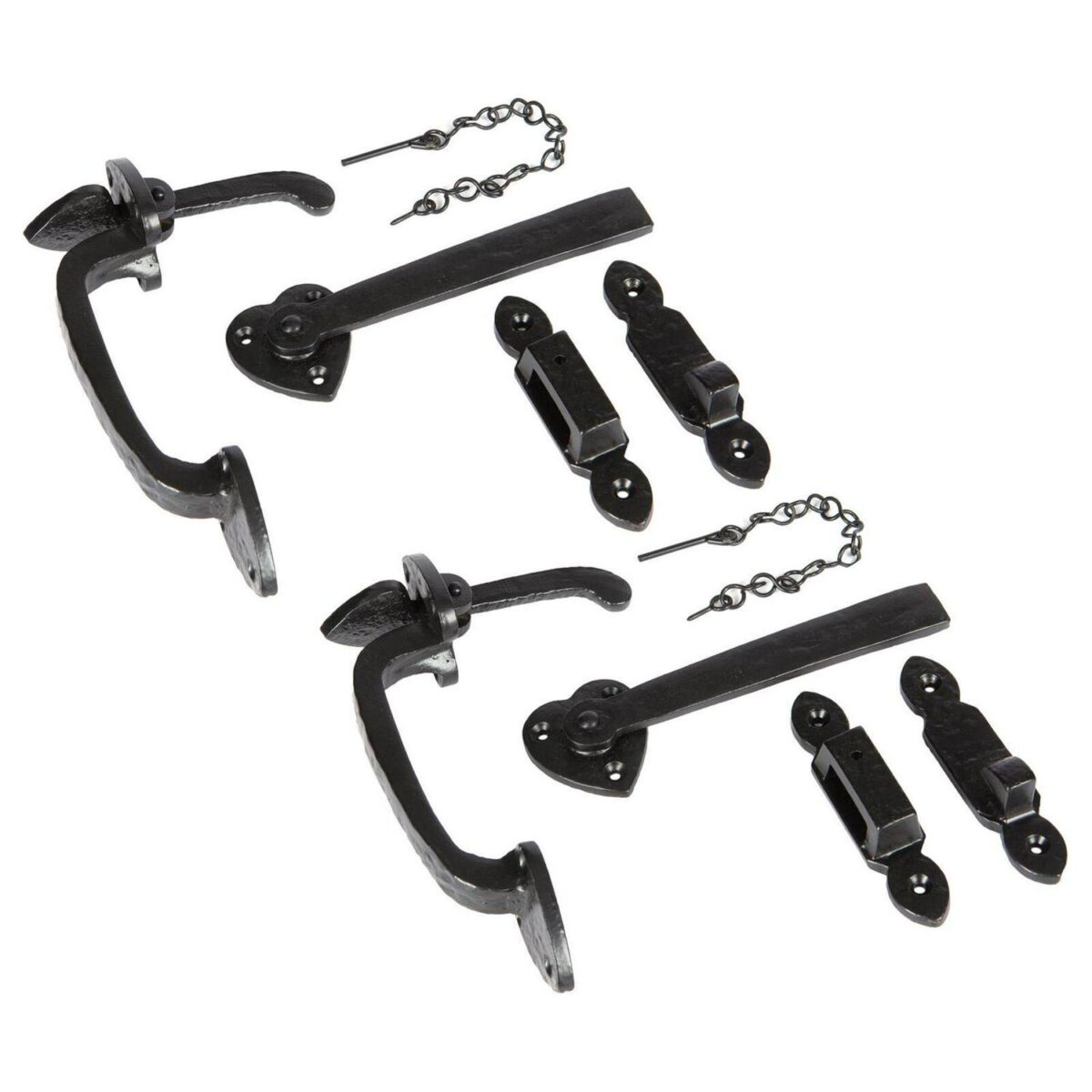 2x Arrowhead Suffolk Latch Cast Iron Vintage Cottage Door Thumb H195mm Black - Image 1
