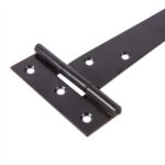 2x Black 152mm Heavy-Duty T-Hinges Outdoor Garden Gate Wood Shed Door Hinge - Image 2