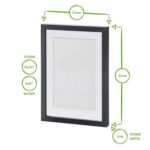2x Black A4 (8 x 12 ) Photo Frames with White A5 Mount Picture Home Wall Décor - Image 3