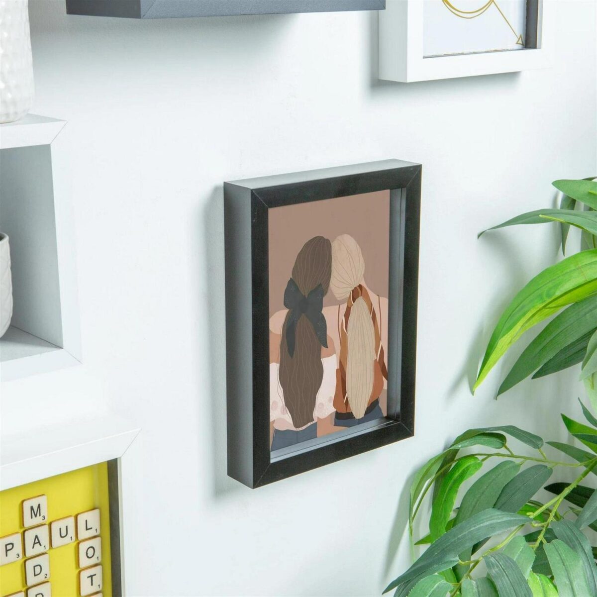 2x Black A5 (6  x 8 ) Acrylic 3D Box Photo Picture Frame - White 4  x 6  Mount - Image 6