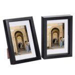 2x Black A5 (6 x 8 ) Acrylic 3D Box Photo Picture Frame - White 4 x 6 Mount