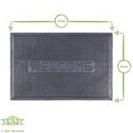 2x Black Welcome 60cm x 40cm Heavy Duty Rubber Dirt Trapper Door Mat Non-Slip - Image 3