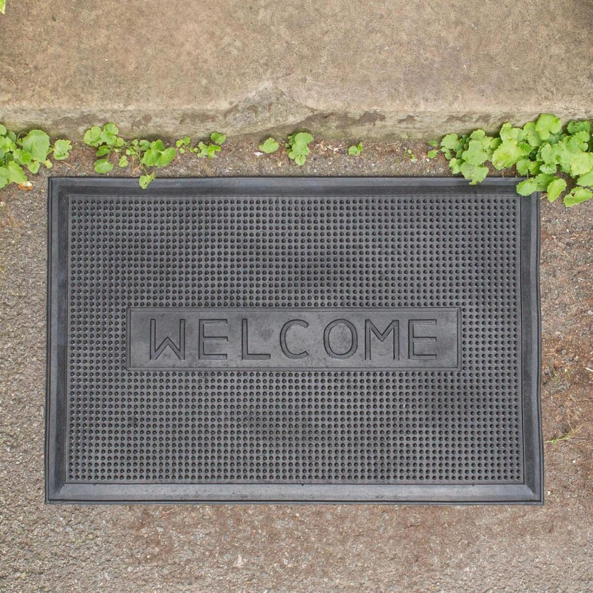 2x Black Welcome 60cm x 40cm Heavy Duty Rubber Dirt Trapper Door Mat Non-Slip - Image 6