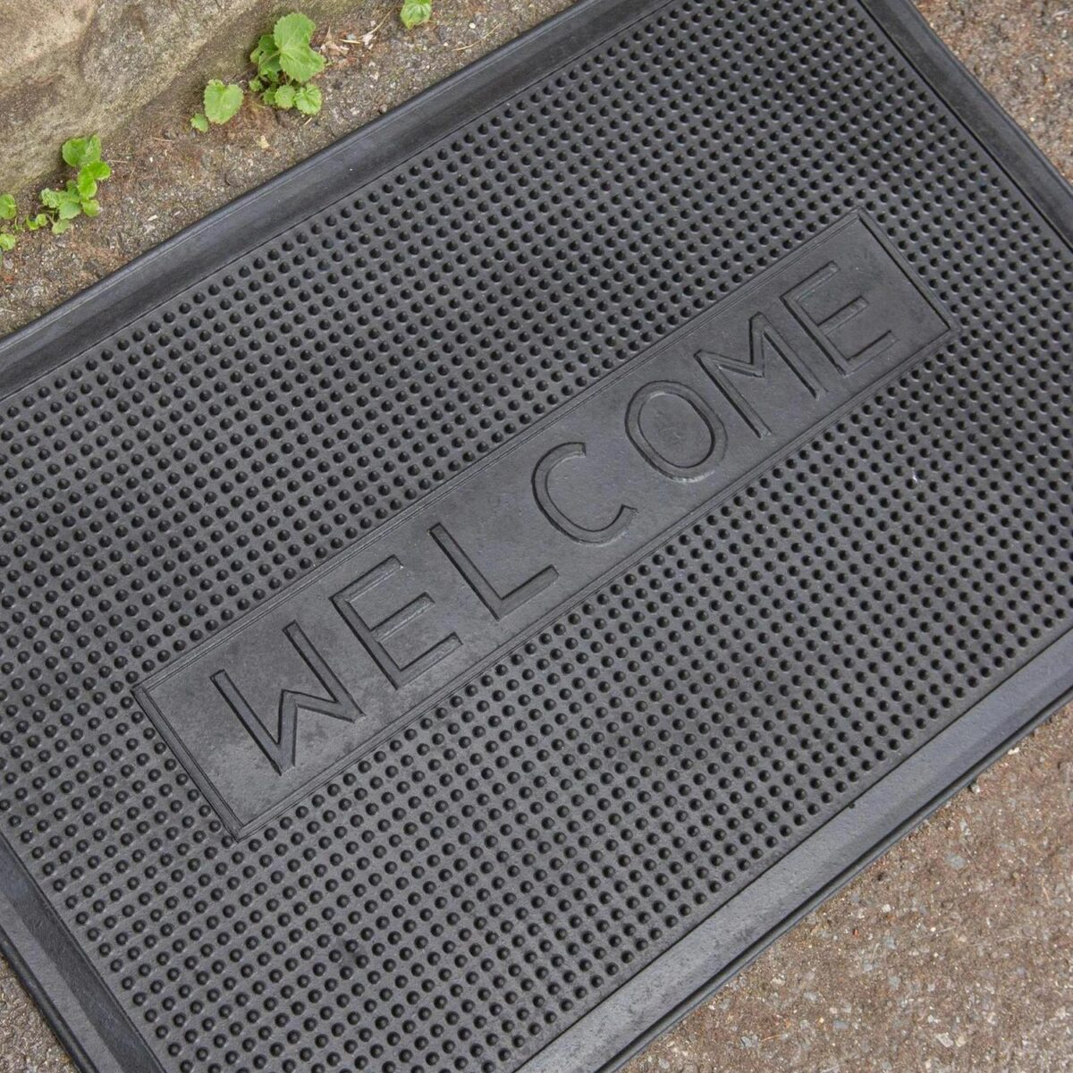 2x Black Welcome 60cm x 40cm Heavy Duty Rubber Dirt Trapper Door Mat Non-Slip - Image 7