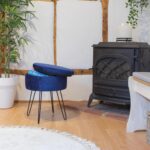 2x Blue/Black H45 x D36cm Round Velvet Storage Footstools Ottoman Stool Seat - Image 6