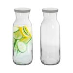 2x Brocca Glass Carafes and Silicone Lids Decanter Water Iced Tea 1.2 Litre Clear