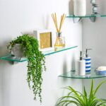 2x Clear 30cm Floating Glass Corner Shelves Bathroom Shelf with Chrome Brackets - Image 6