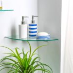 2x Clear 30cm Floating Glass Corner Shelves Bathroom Shelf with Chrome Brackets - Image 5