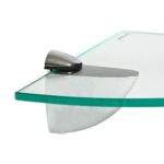 2x Clear 30cm Floating Glass Corner Shelves Bathroom Shelf with Chrome Brackets - Image 4