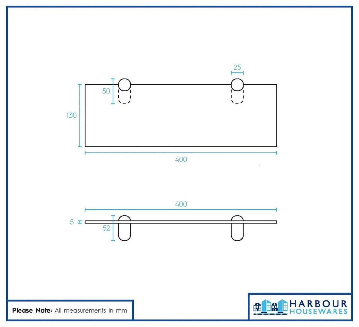 2x Clear 40cm Floating Glass Wall Shelves Bathroom Shelf with Chrome Brackets - Image 7