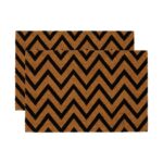 2x Coir Door Mats Coconut Indoor Outdoor Welcome Mats 60 x 40cm Zig Zag
