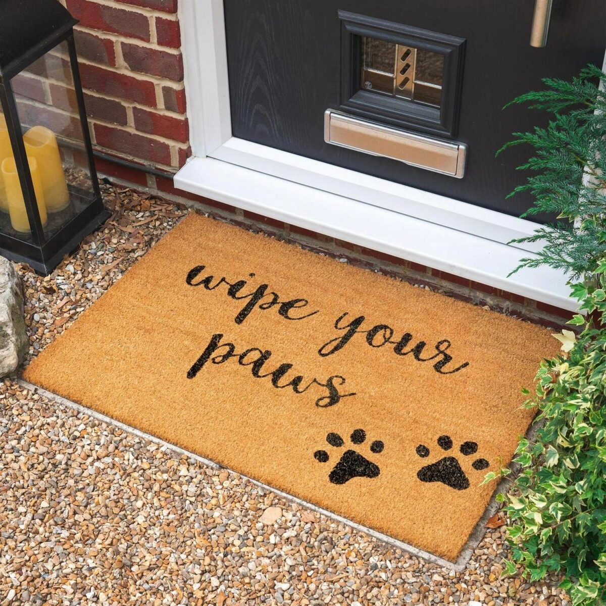 2x Coir Door Mats Natural Coconut Indoor Outdoor Welcome Mats 90 x 60cm Paws - Image 5
