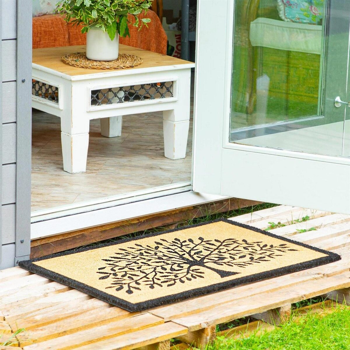 2x Coir Door Mats Natural Coconut Indoor Outdoor Welcome 90 x 60cm Tree of Life - Image 7