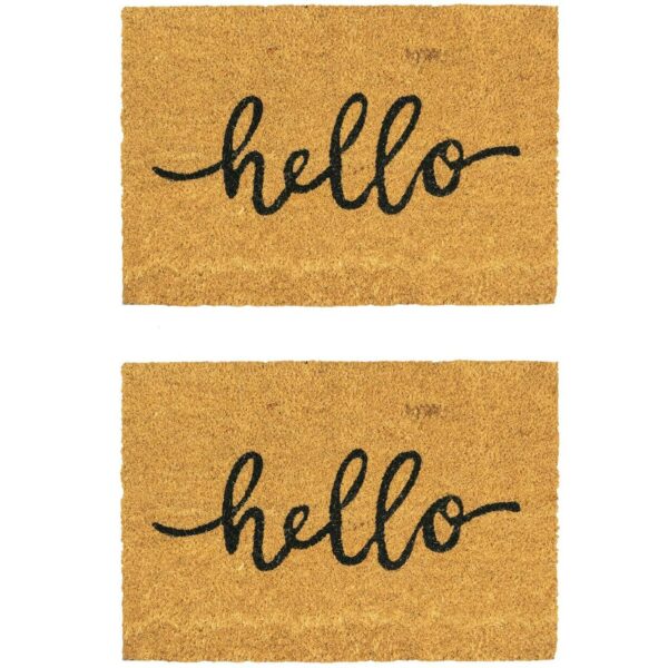 2x Coir Door Mats Na 54a262f796e4709621437f6aee83e8bf