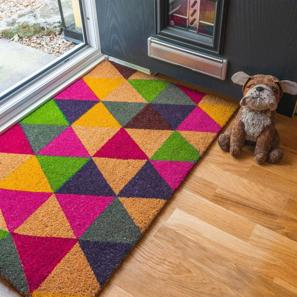 2x Coir Door Mats Natural Coconut Indoor Outdoor Mats 90 x 60cm Triangle - Image 6