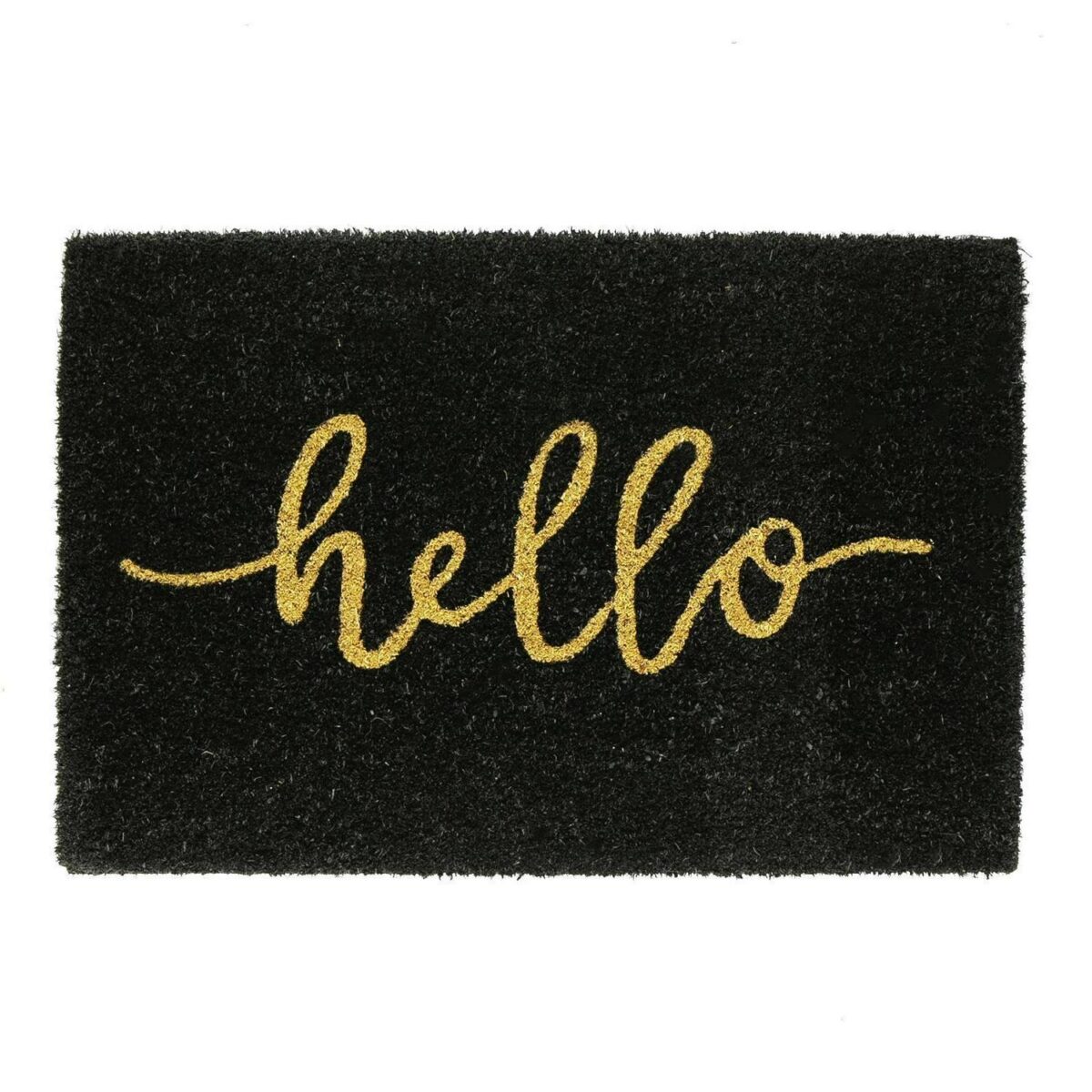 2x Coir Door Mats Natural Indoor Outdoor Welcome Mats 60 x 40cm Hello Black - Image 4