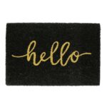2x Coir Door Mats Natural Indoor Outdoor Welcome Mats 60 x 40cm Hello Black - Image 4