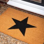 2x Coir Door Mats Natural Indoor Outdoor Welcome Mats 90 x 60cm Black Star - Image 7