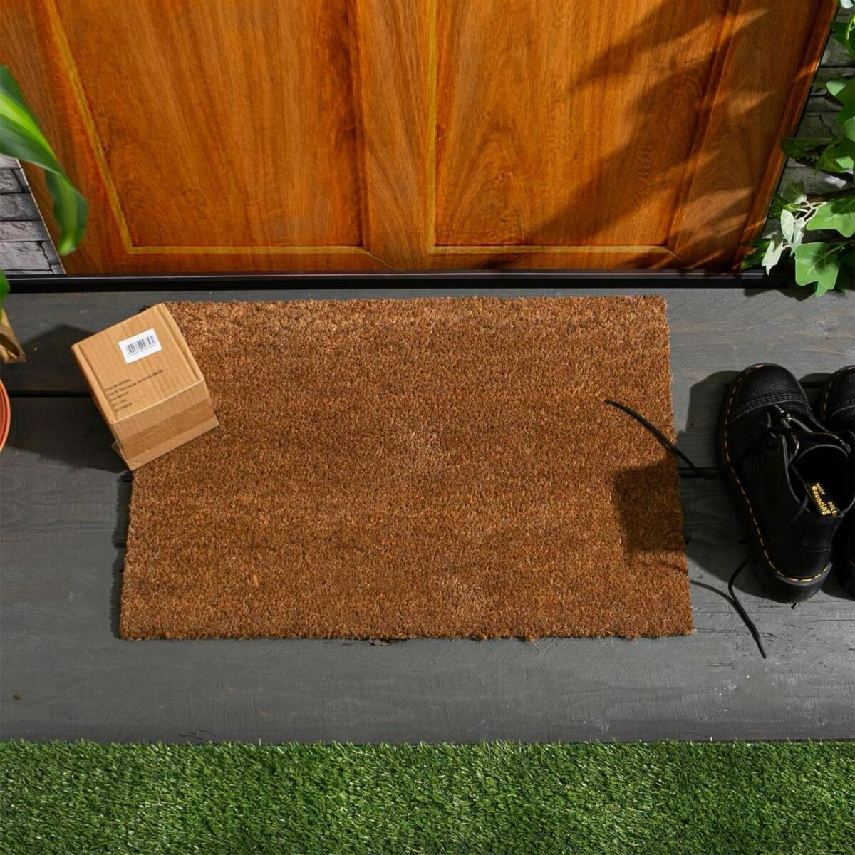 2x Coir Door Mats Natural Indoor Outdoor Welcome Mats 60 x 40cm Embossed Home - Image 7