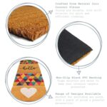 2x Coir Door Mats Natural Indoor Outdoor Welcome Mats 60 x 40cm Black Heart - Image 2