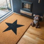 2x Coir Door Mats Natural Indoor Outdoor Welcome Mats 90 x 60cm Black Star - Image 6