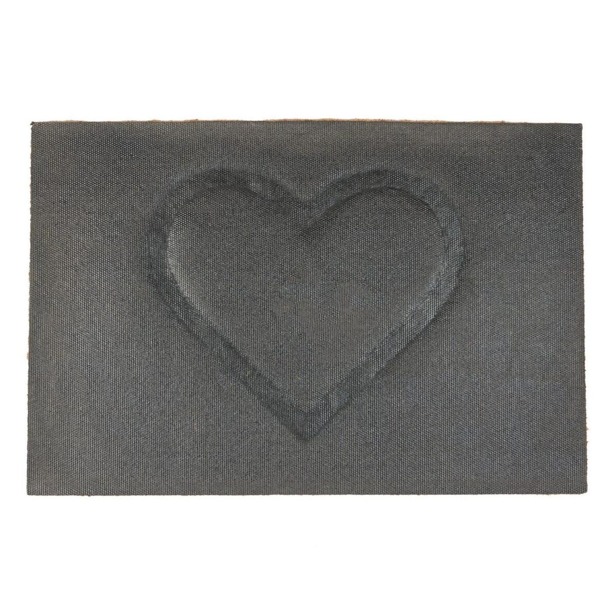 2x Coir Door Mats Natural Indoor Outdoor Welcome Mats 60 x 40cm Embossed Heart - Image 5