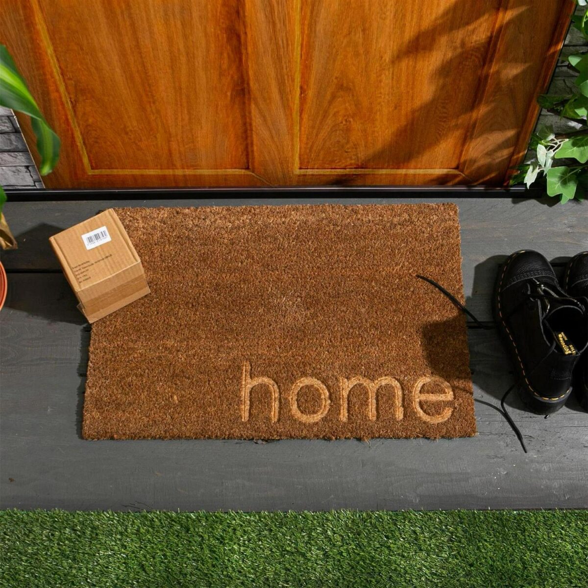 2x Coir Door Mats Natural Indoor Outdoor Welcome Mats 60 x 40cm Embossed Home - Image 6