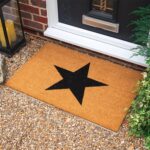 2x Coir Door Mats Natural Indoor Outdoor Welcome Mats 90 x 60cm Black Star - Image 5