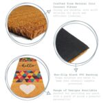 2x Coir Door Mats Natural Indoor Outdoor Welcome Mats 90 x 60cm Black Star - Image 2