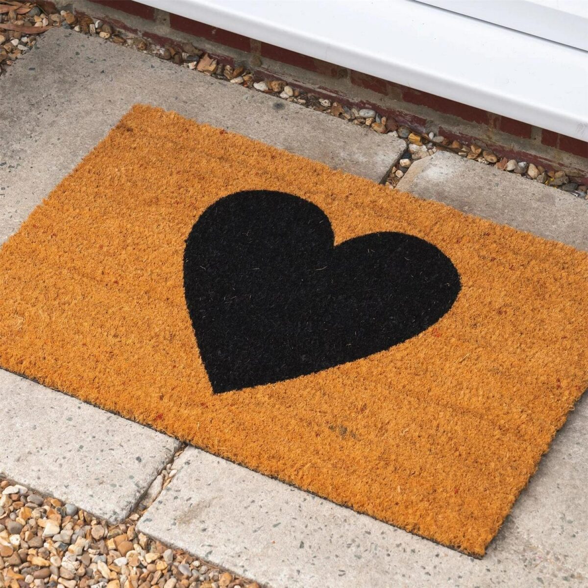 2x Coir Door Mats Natural Indoor Outdoor Welcome Mats 60 x 40cm Black Heart - Image 7