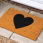 2x Coir Door Mats Natural Indoor Outdoor Welcome Mats 60 x 40cm Black Heart - Image 7