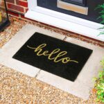 2x Coir Door Mats Natural Indoor Outdoor Welcome Mats 60 x 40cm Hello Black - Image 5