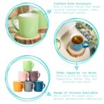 2x Coloured Coffee Mugs Ceramic Stoneware Tea Latte Cappuccino Cups 350ml Pink - Image 2