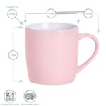 2x Coloured Coffee Mugs Ceramic Stoneware Tea Latte Cappuccino Cups 350ml Pink - Image 3