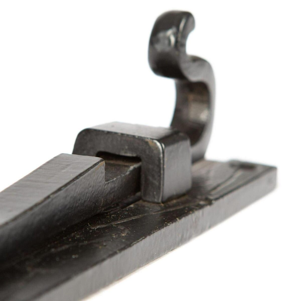 2x Cranked Shepherd's Crook Bolt Cast Iron Antique Door Bolts W185mm Black - Image 3