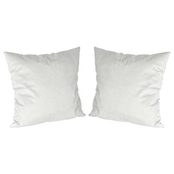 2x Cream 55cm x 55cm Square Velvet Cushions Large Scatter Cushions with Cover