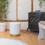 2x Cream H36 x D29cm Round Boucle Footstools Ottoman Foot Stool Pouffe Seat - Image 6