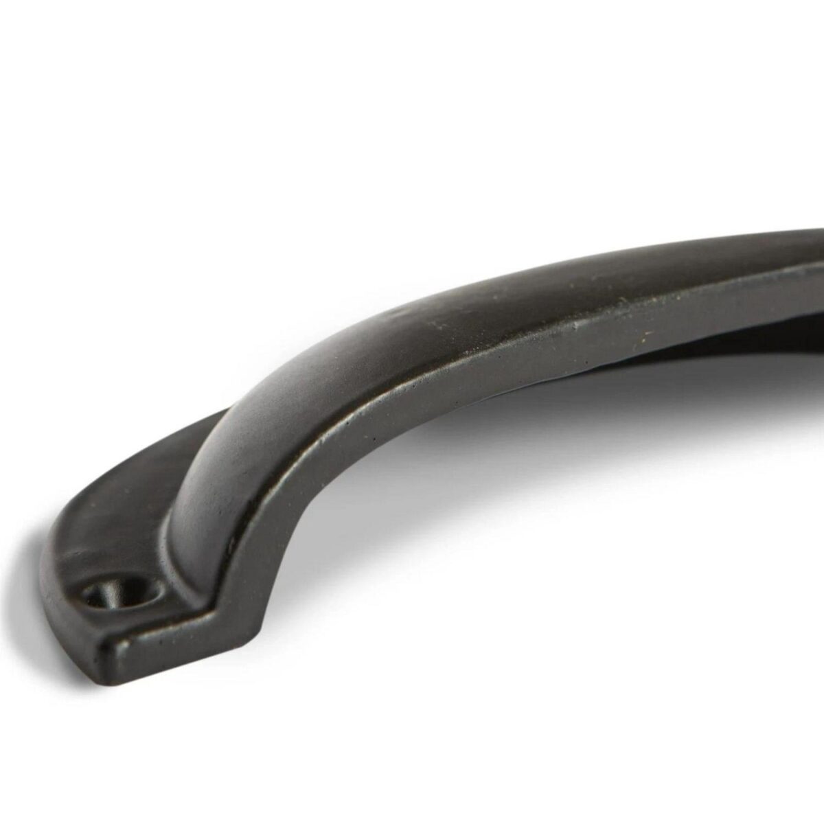 2x Curved Cabinet Cup Handle Cast Iron Cupboard Handles 130mm x 50mm Black - Image 2