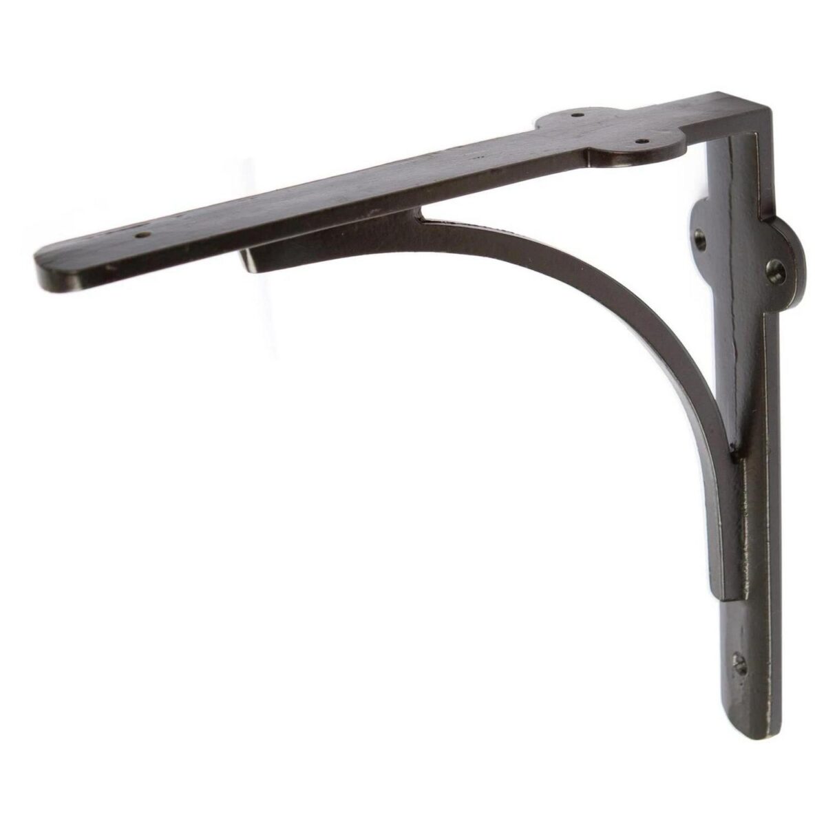2x Curved Iron Shelf Bracket Cast Antique Vintage Wall Brackets D205mm Black - Image 4